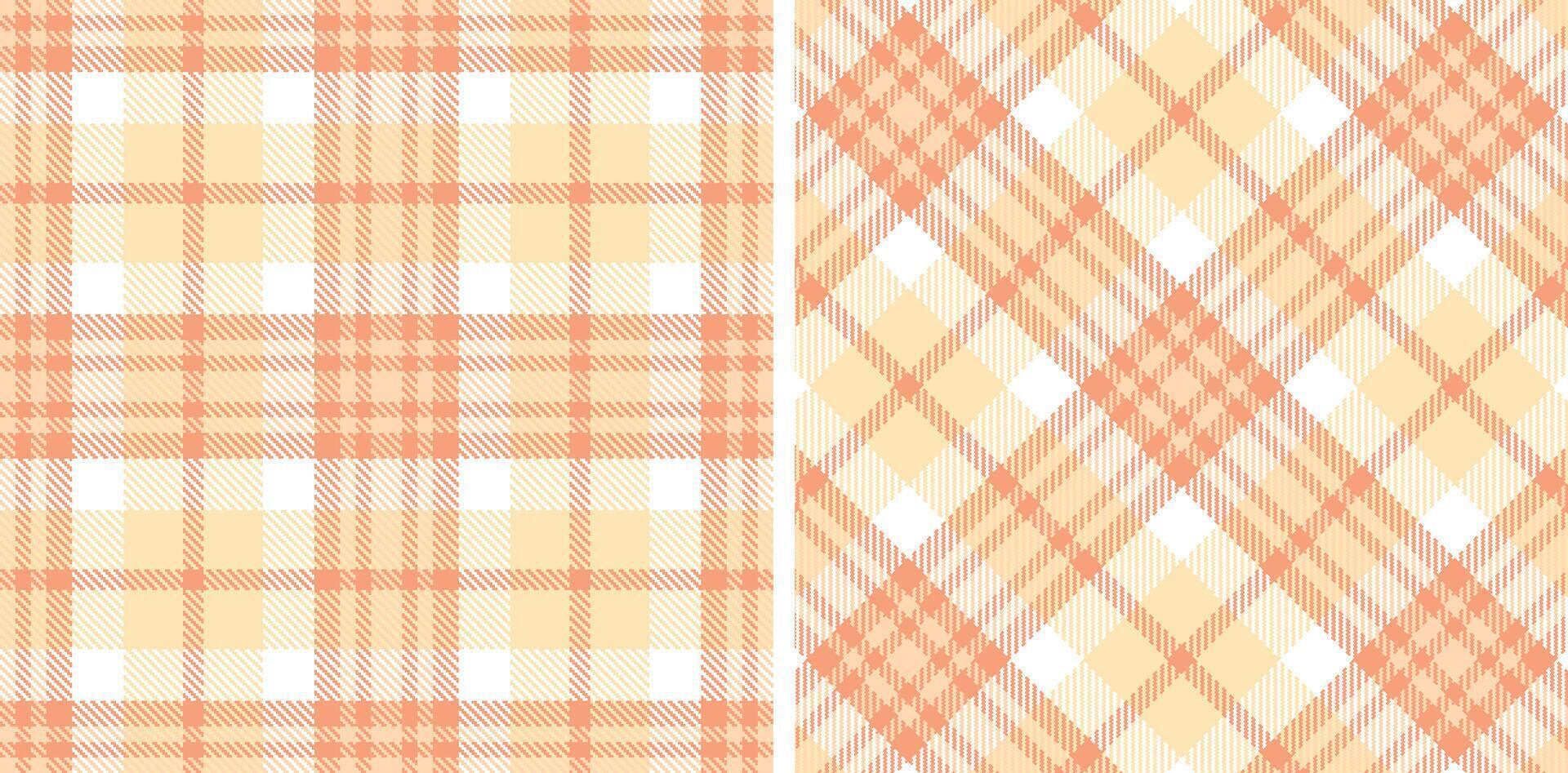Muted Peach and Muted Light Peach Seamless Tartan Fabric Design vector