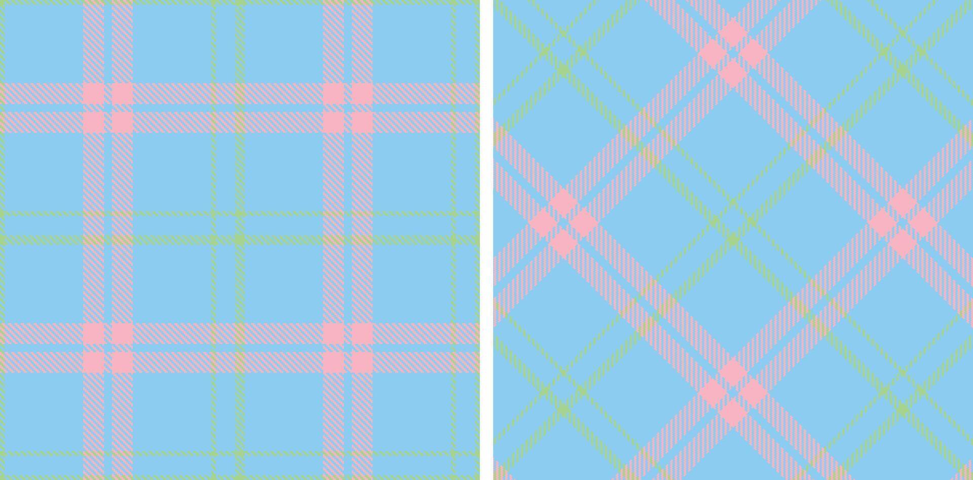 Spring Cool Lightblue and Metallic Mint Green Seamless Tartan Fabric Design vector