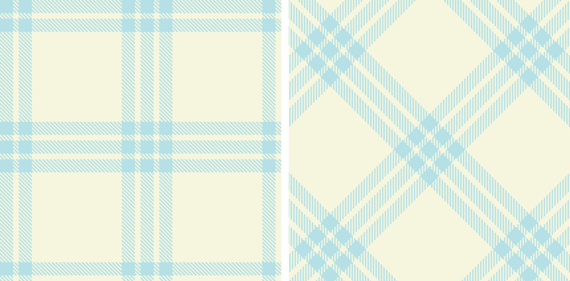 Spring Dusty Pale Sky Blue and Rich Off White Seamless Tartan Fabric Design vector