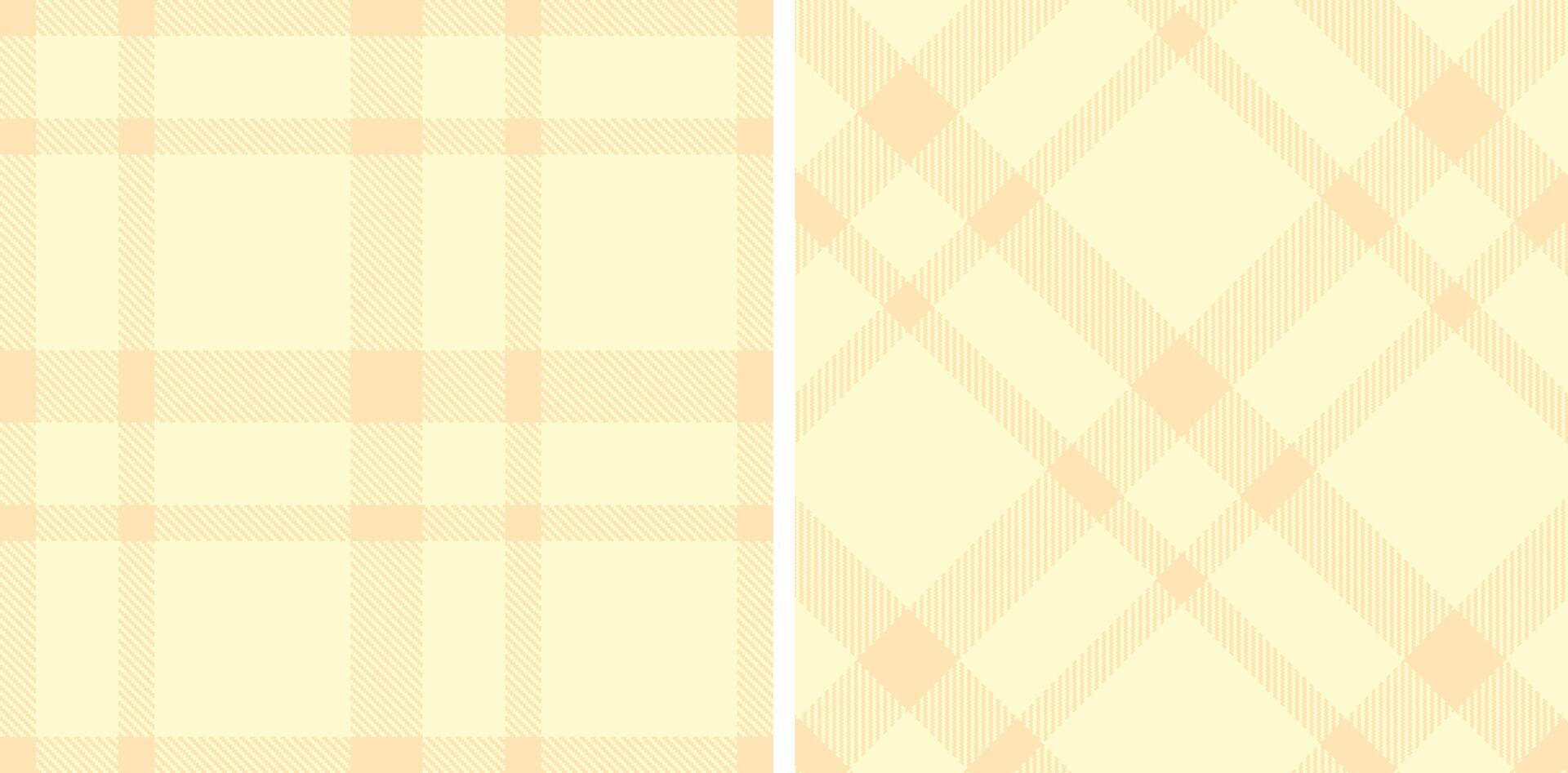 Spring Seamless Tartan featuring Rich Pale Peach and Metallic Pale Fabric Design vector