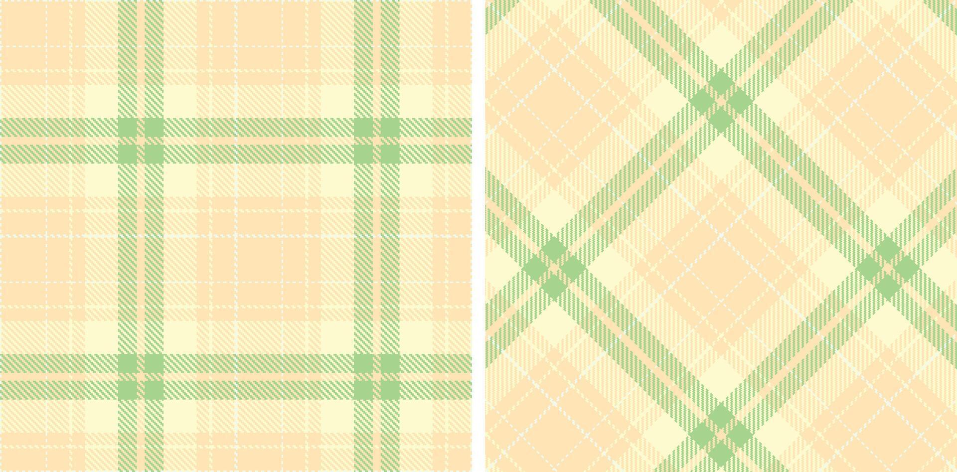 Spring Vivid Pale Peach and Deep Pale Seamless Tartan Fabric Design vector