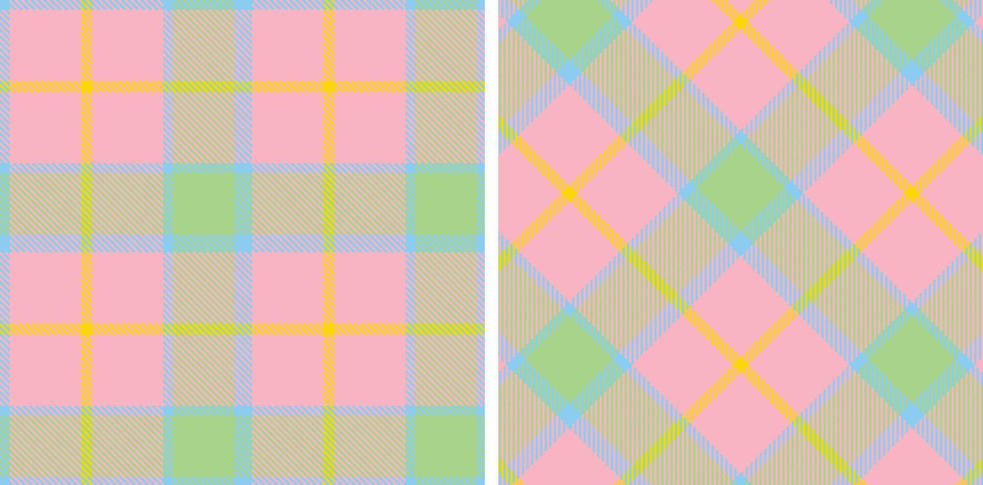 Spring Cool Lightblue and Smoky Soft Pink Seamless Tartan Fabric Design vector