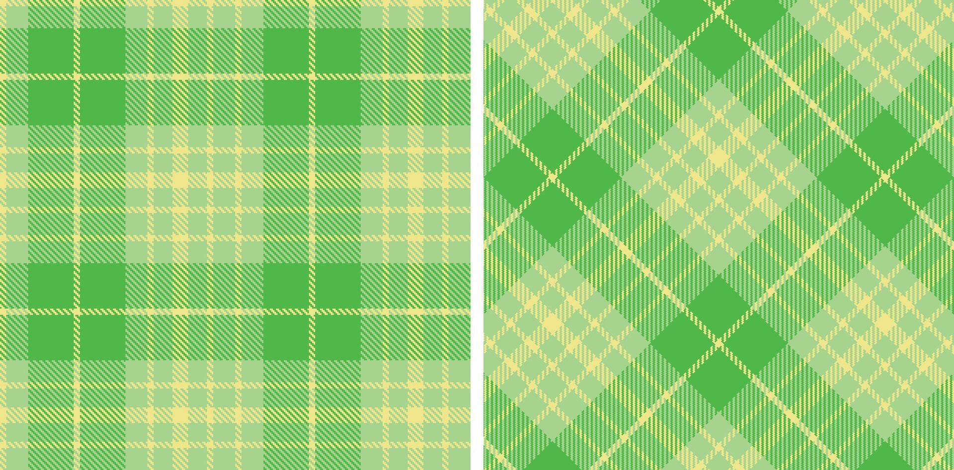 Neon Dark Cream and Warm Mint Green Seamless Tartan Fabric Design vector