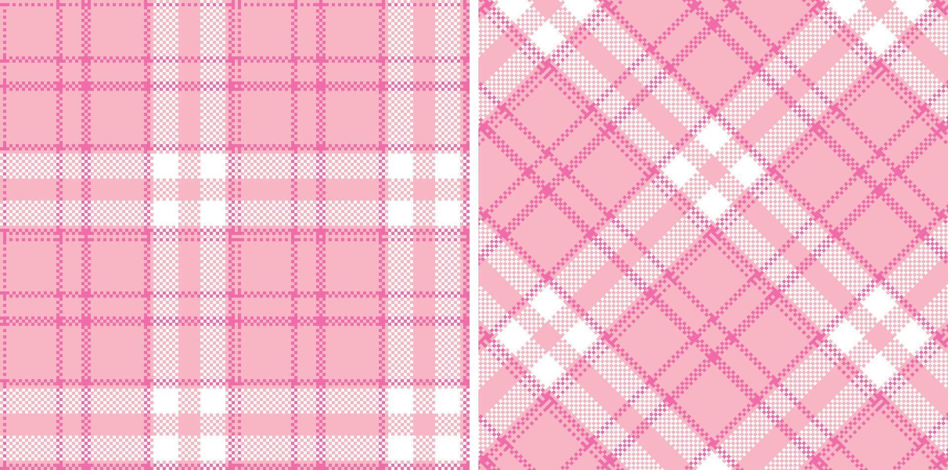 Deep Soft Pink and Rich Bubblegum Seamless Madras Plaid Textile Design vector