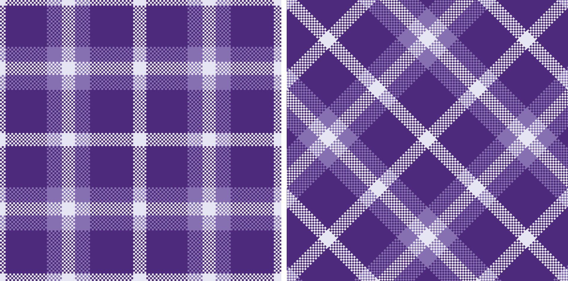 Bright Pale Grey Seamless Madras Plaid with Iridescent Indigo accents Textile Design vector