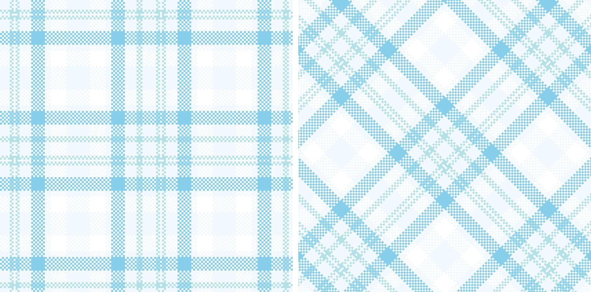 Light Pale Grey Seamless Madras Plaid with Muted Pale Sky Blue accents Textile Design vector