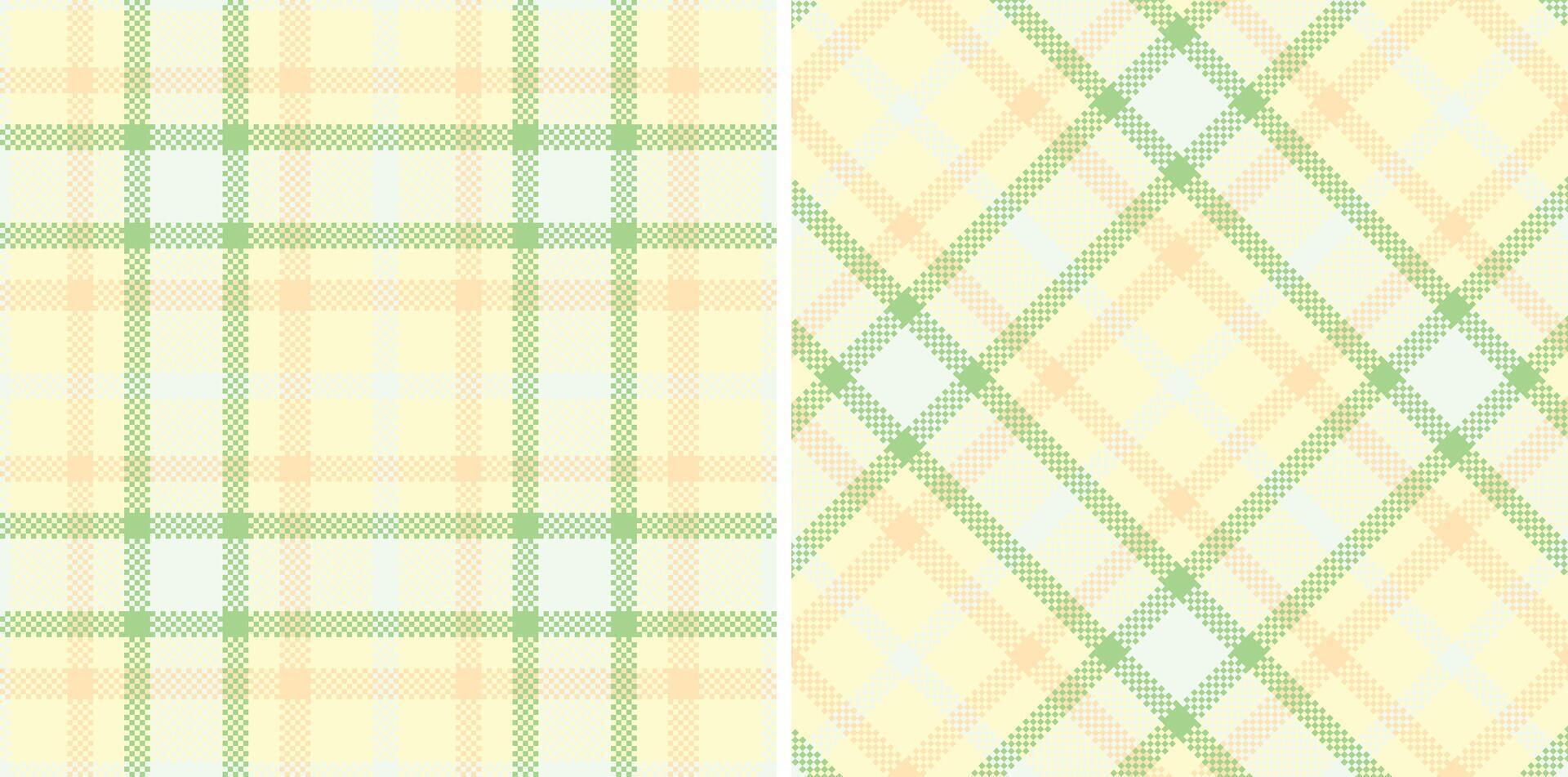 Soft Pale Seamless Madras Plaid with Soft Off White accents Textile Design vector