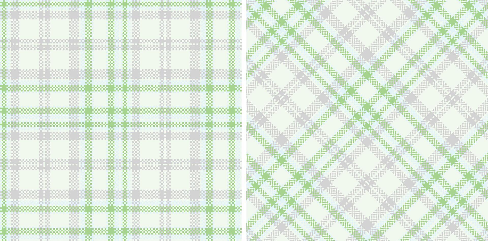 Spring Seamless Madras Plaid featuring Neon Off White and Vivid Ice Blue Textile Design vector