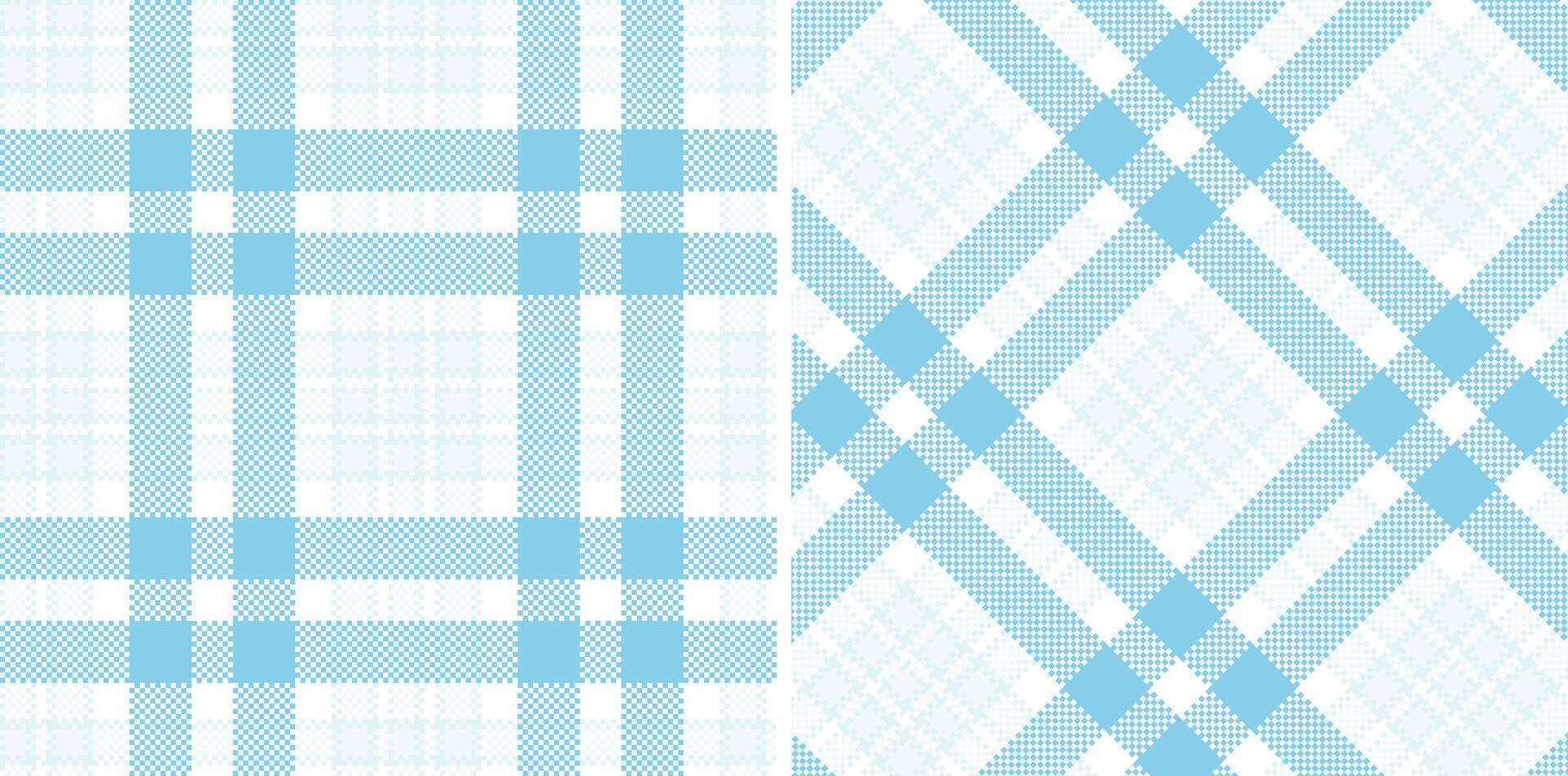 Spring Seamless Madras Plaid featuring Dark Ice Blue and Soft White Textile Design vector
