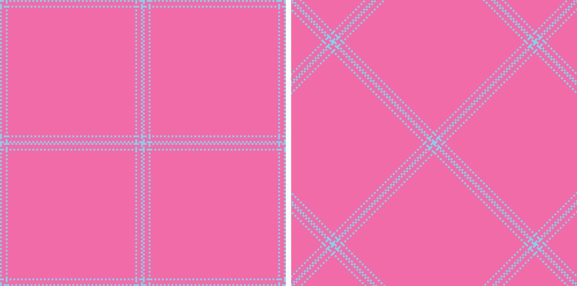 Light Light Blue Seamless Madras Plaid with Deep Bubblegum accents Textile Design vector