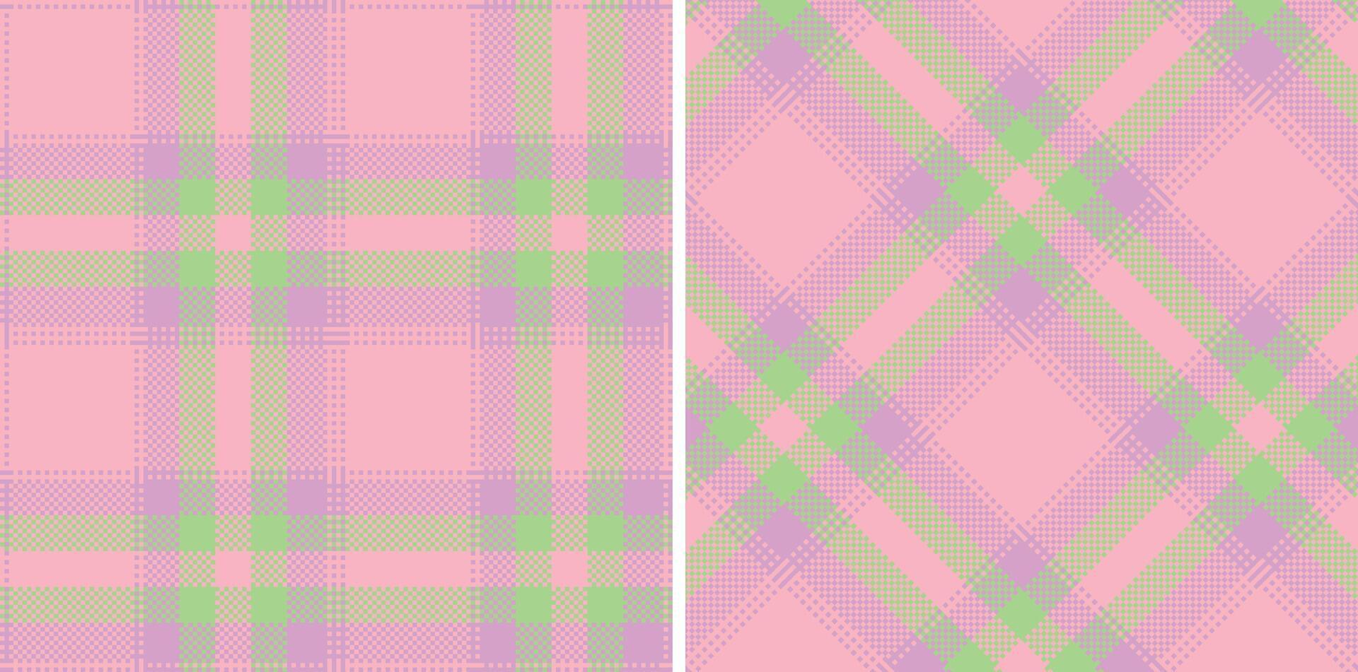 Iridescent Soft Pink Seamless Madras Plaid with Cool Light Lavendar accents Textile Design vector