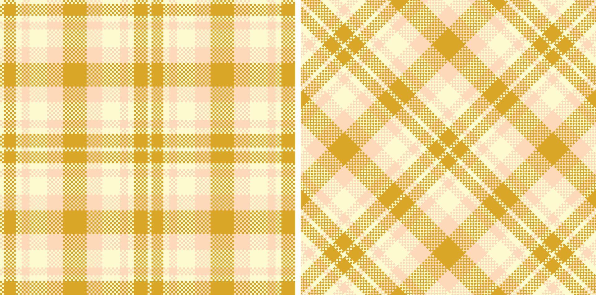 Spring Seamless Madras Plaid featuring Dusty Pale and Light Light Peach Textile Design vector