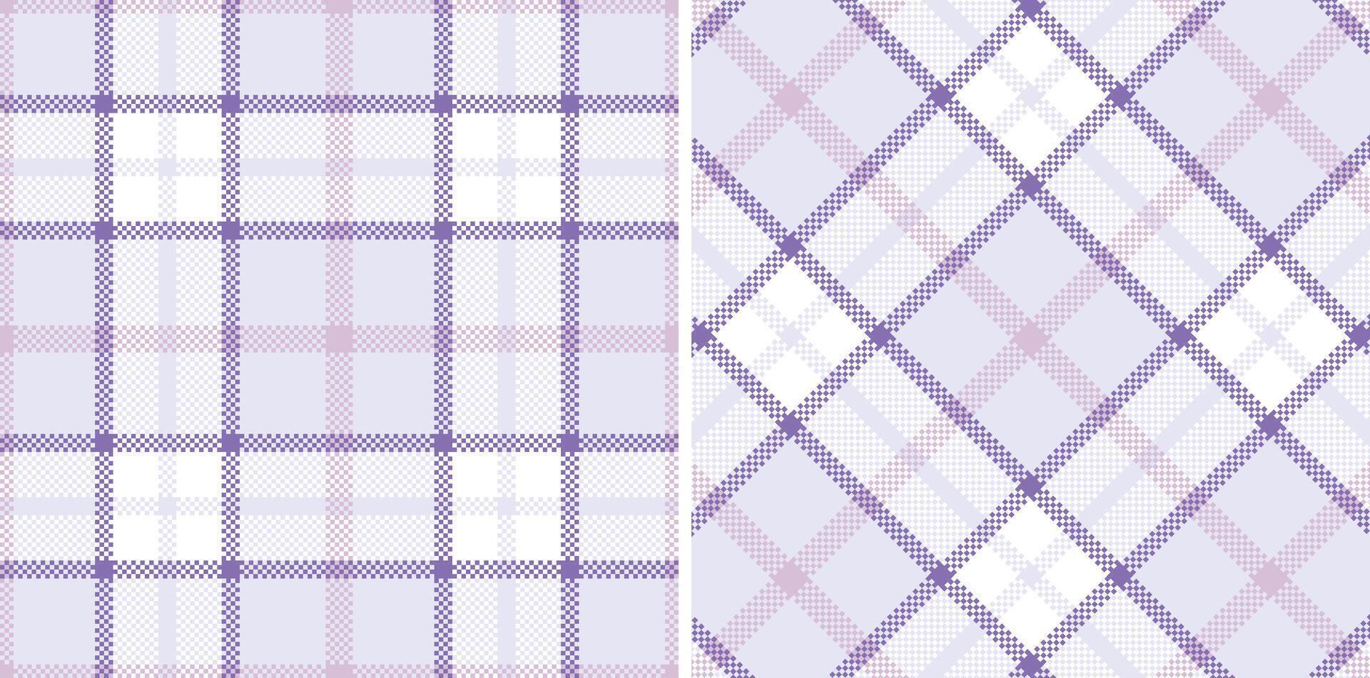 Dusty Pale Grey Seamless Madras Plaid with Rich Amethyst accents Textile Design vector