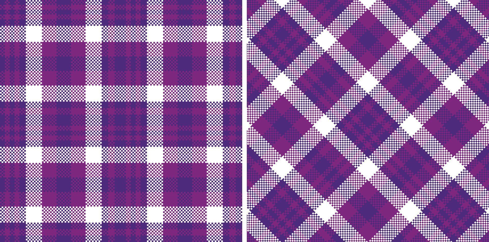 Spring Metallic Indigo and Rich Warm Purple Seamless Madras Plaid Textile Design vector