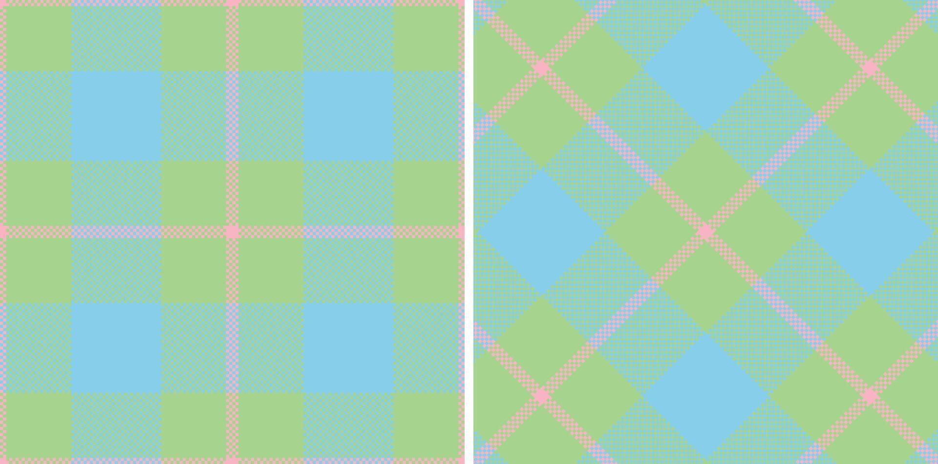 Spring Seamless Madras Plaid featuring Bright Mint Green and Smoky Soft Pink Textile Design vector