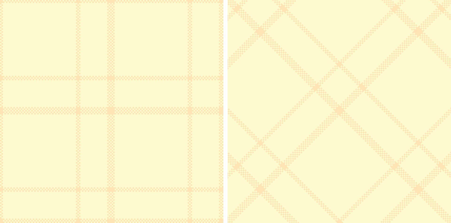 Iridescent Pale Peach Seamless Madras Plaid with Iridescent Pale accents Textile Design vector