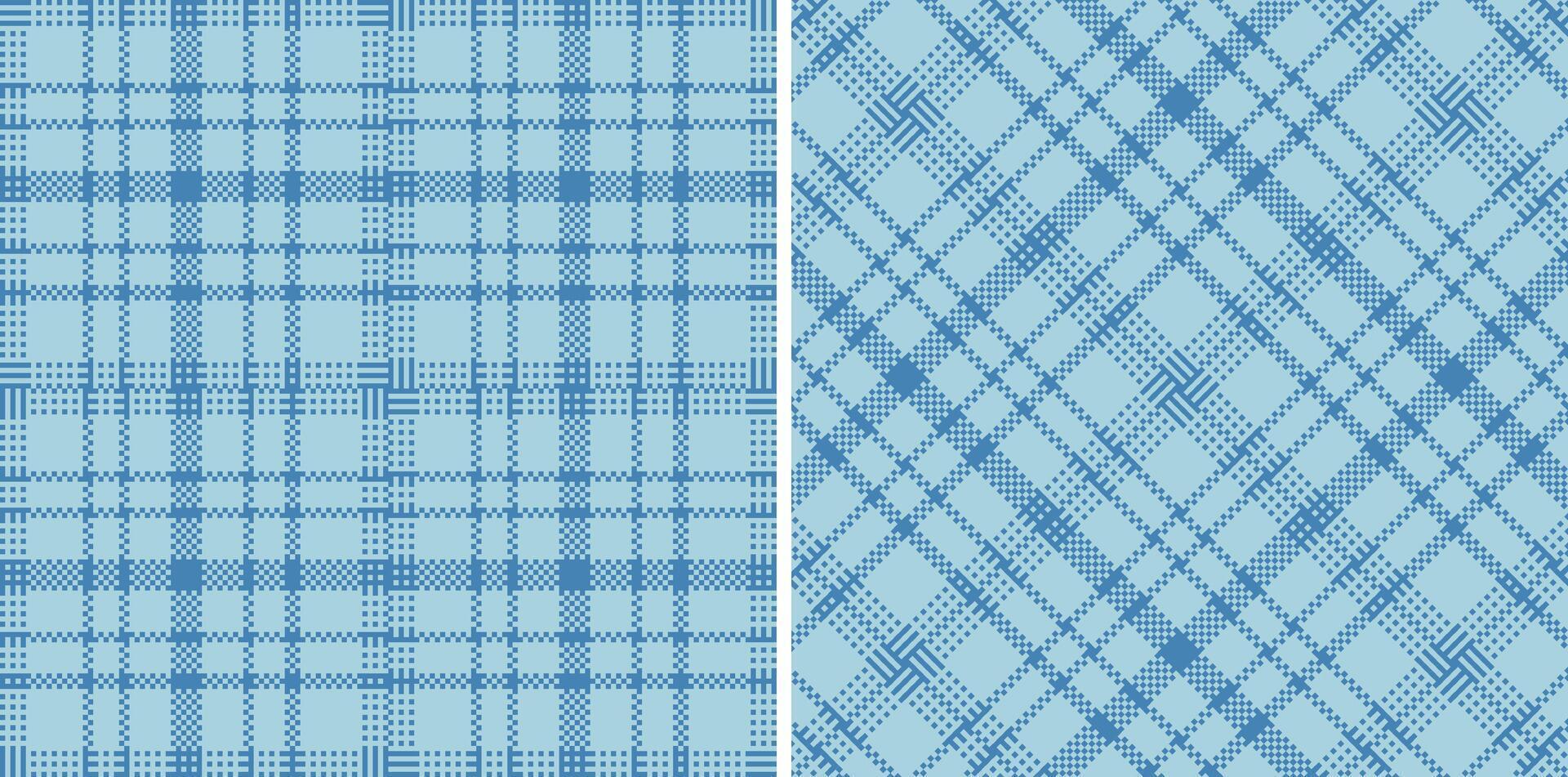 Dark Cool Blue and Vivid Cloudy Blue Seamless Madras Plaid Textile Design vector