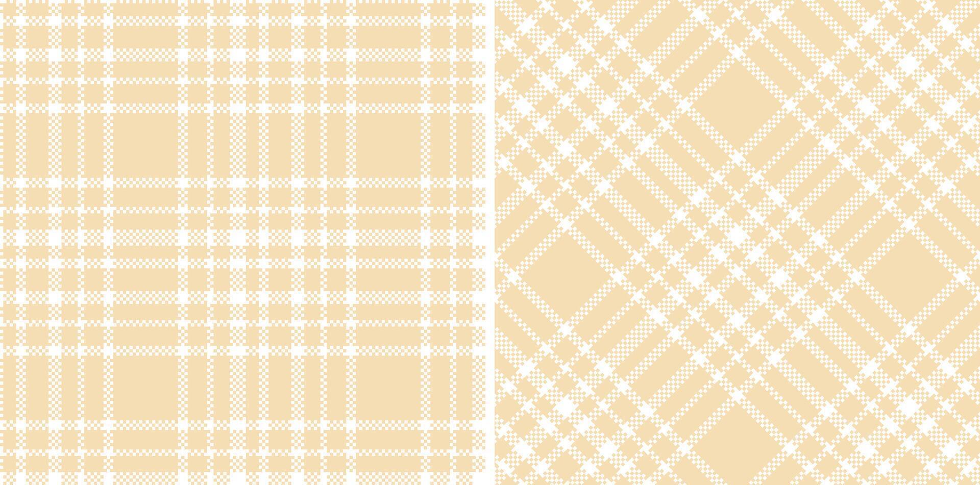 Neon White and Iridescent Light Peach Seamless Madras Plaid Textile Design vector
