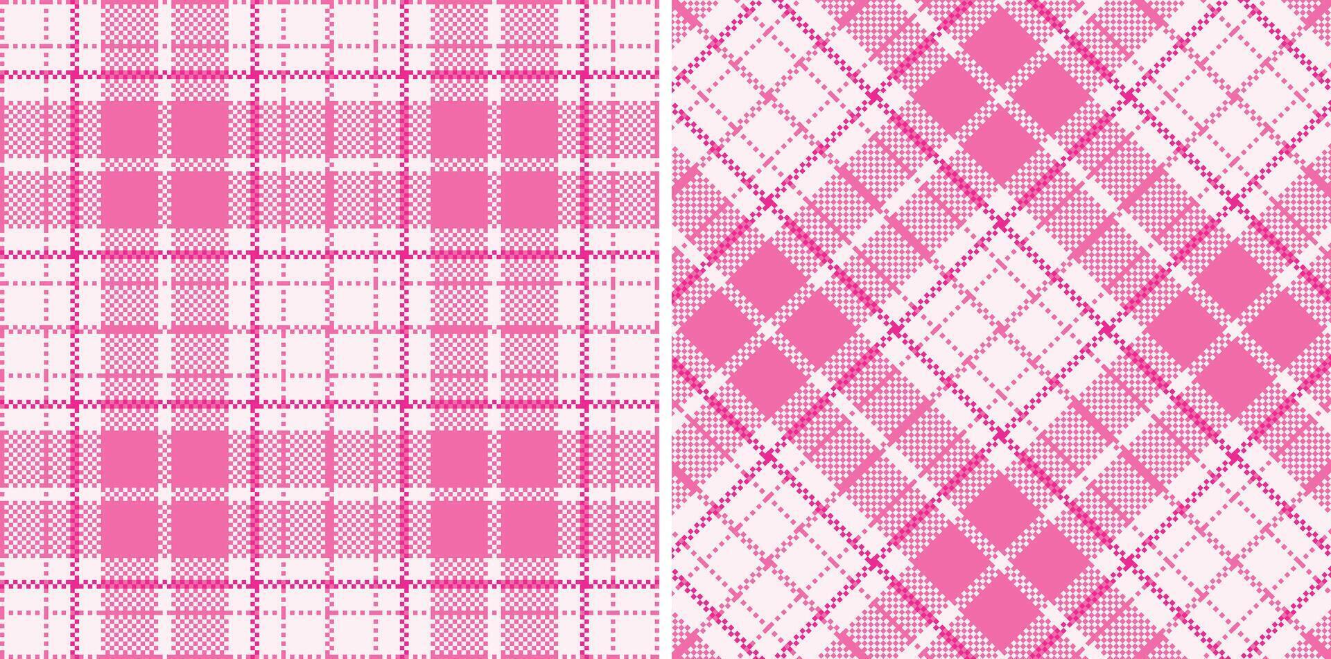 Neon Very Light Pink Seamless Madras Plaid with Cool Bubblegum accents Textile Design vector