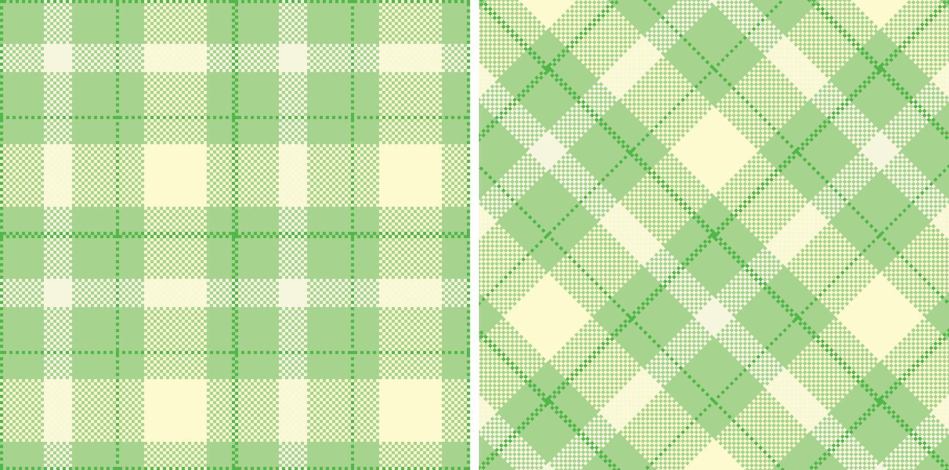 Spring Pastel Mint Green and Warm Green Seamless Madras Plaid Textile Design vector