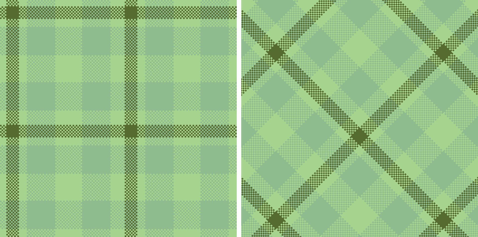 Rich Mint Green Seamless Madras Plaid with Cool Greyish Green accents Textile Design vector