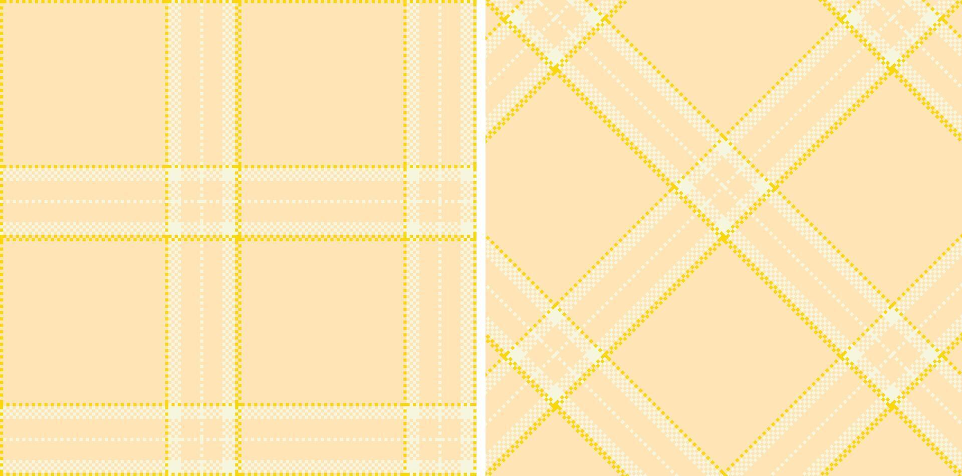 Dark Pale Peach and Cool Off White Seamless Madras Plaid Textile Design vector