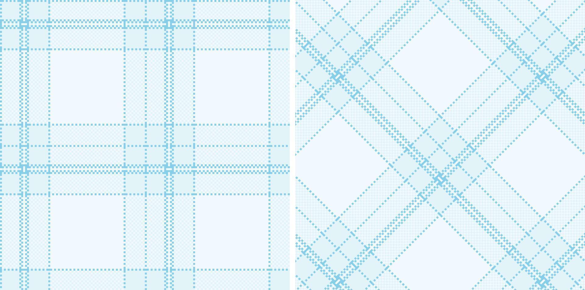 Spring Dark Light Blue and Deep Ice Blue Seamless Madras Plaid Textile Design vector