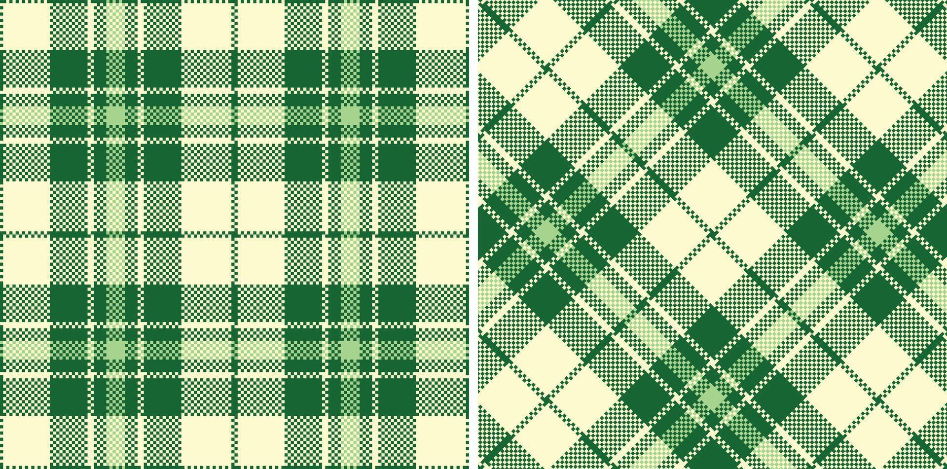 Spring Seamless Madras Plaid featuring Neon Deep Green and Pale Pale Textile Design vector