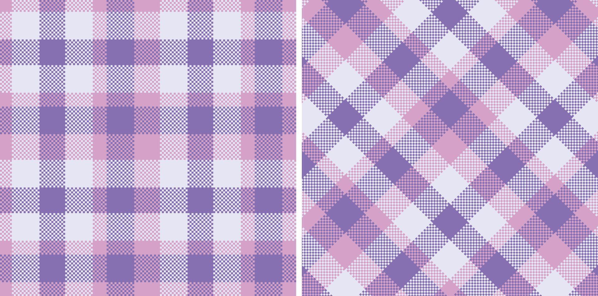 Spring Dark Light Lavendar and Cool Pale Grey Seamless Madras Plaid Textile Design vector