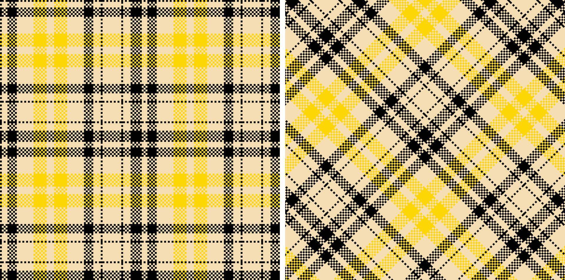 Spring Seamless Madras Plaid featuring Pale Light Peach and Iridescent Black Textile Design vector
