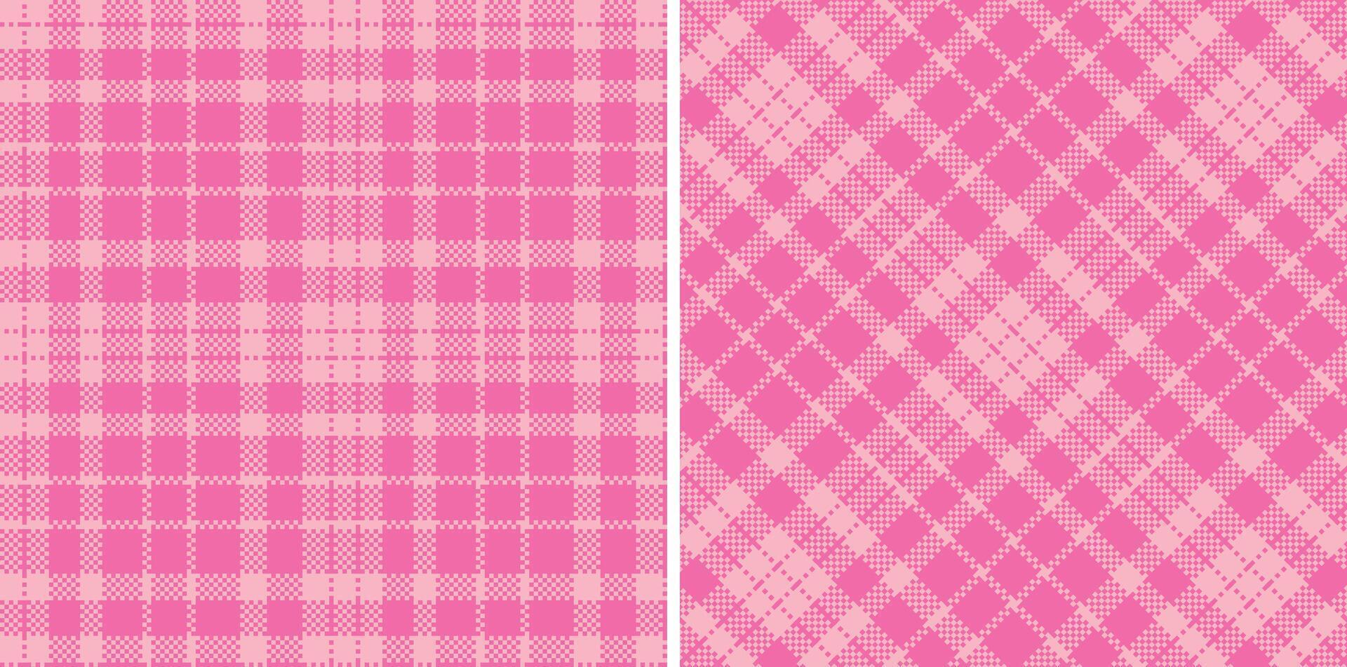 Spring Seamless Madras Plaid featuring Rich Soft Pink and Muted Bubblegum Textile Design vector