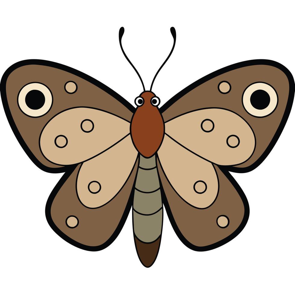 Flat Butterfly Design with Simple Solid Color Scheme vector