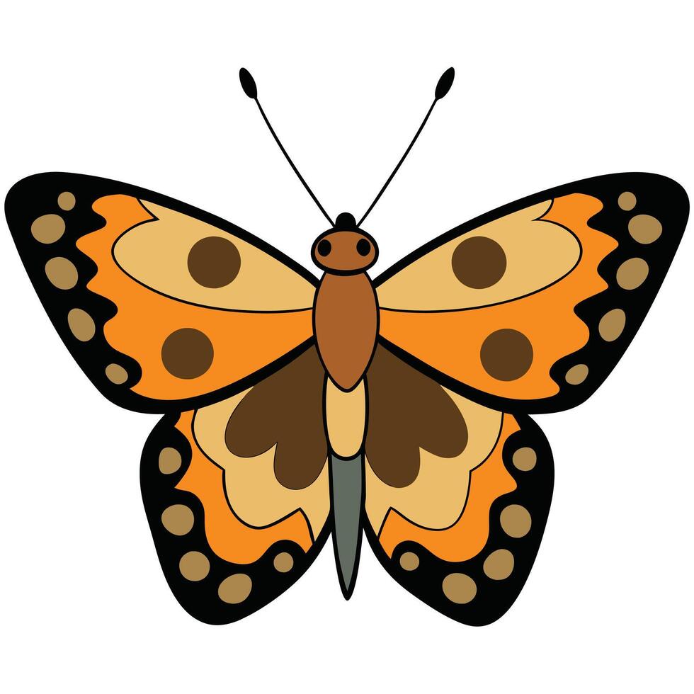 Butterfly Icon in Flat Style with Bright Solid Colors vector