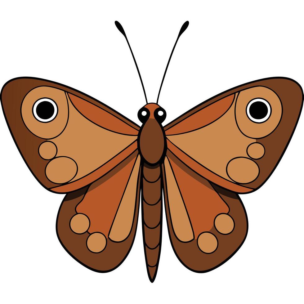 Simple Butterfly Icon in Flat Design with Solid Colors vector