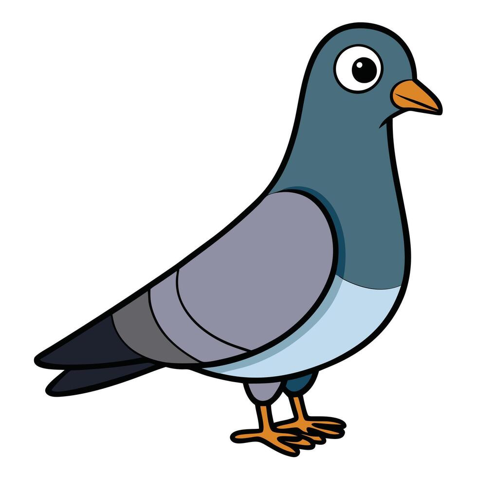 Bold Bird Icon Design in Solid Colors with White Background vector