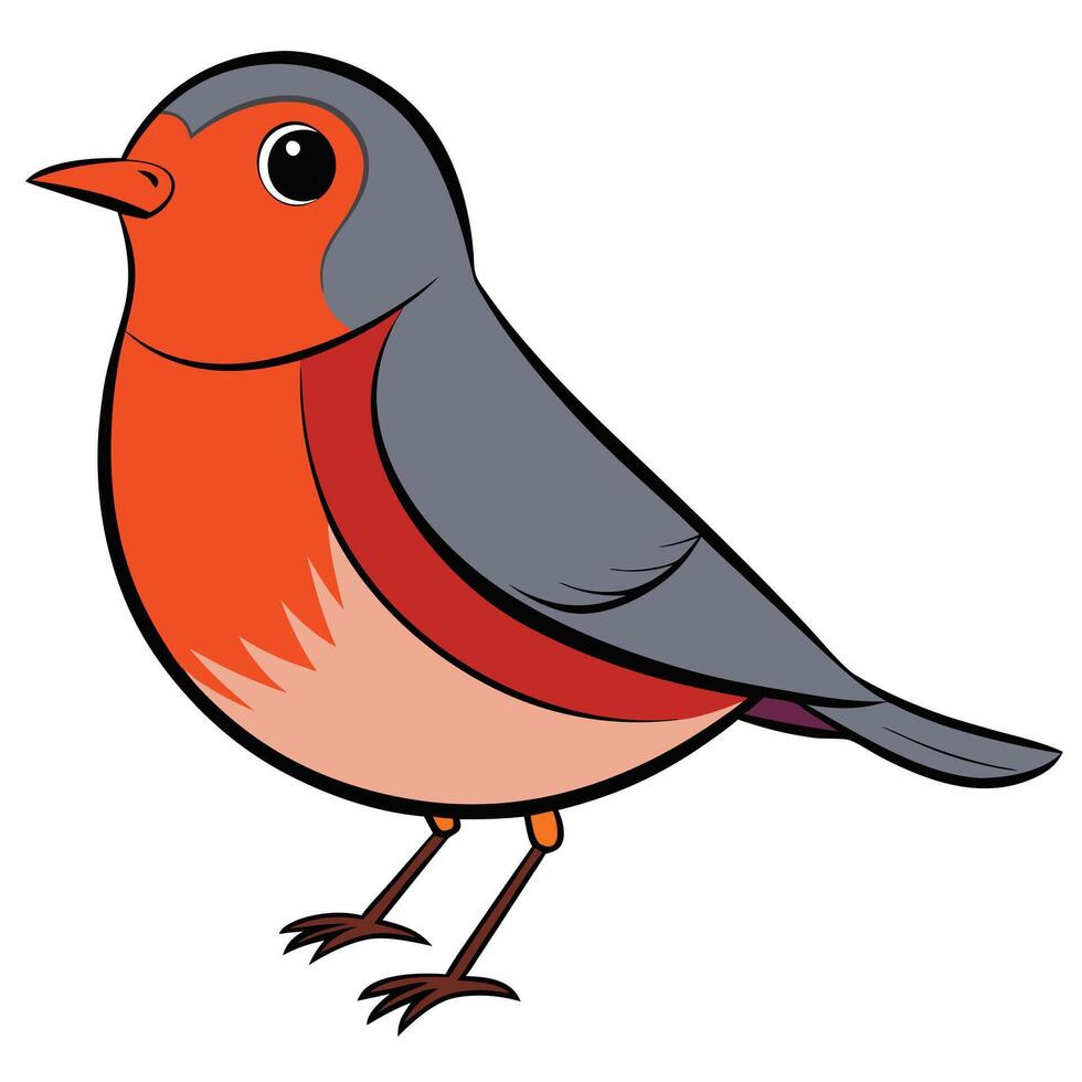 Retro Bird Design with Simple Solid Colors vector