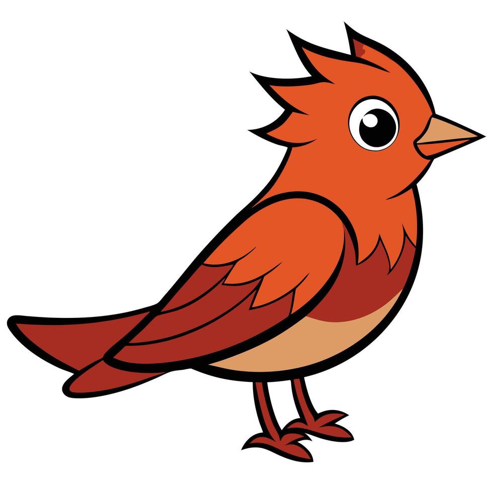 Bird in Flat Design with Solid Color Scheme vector