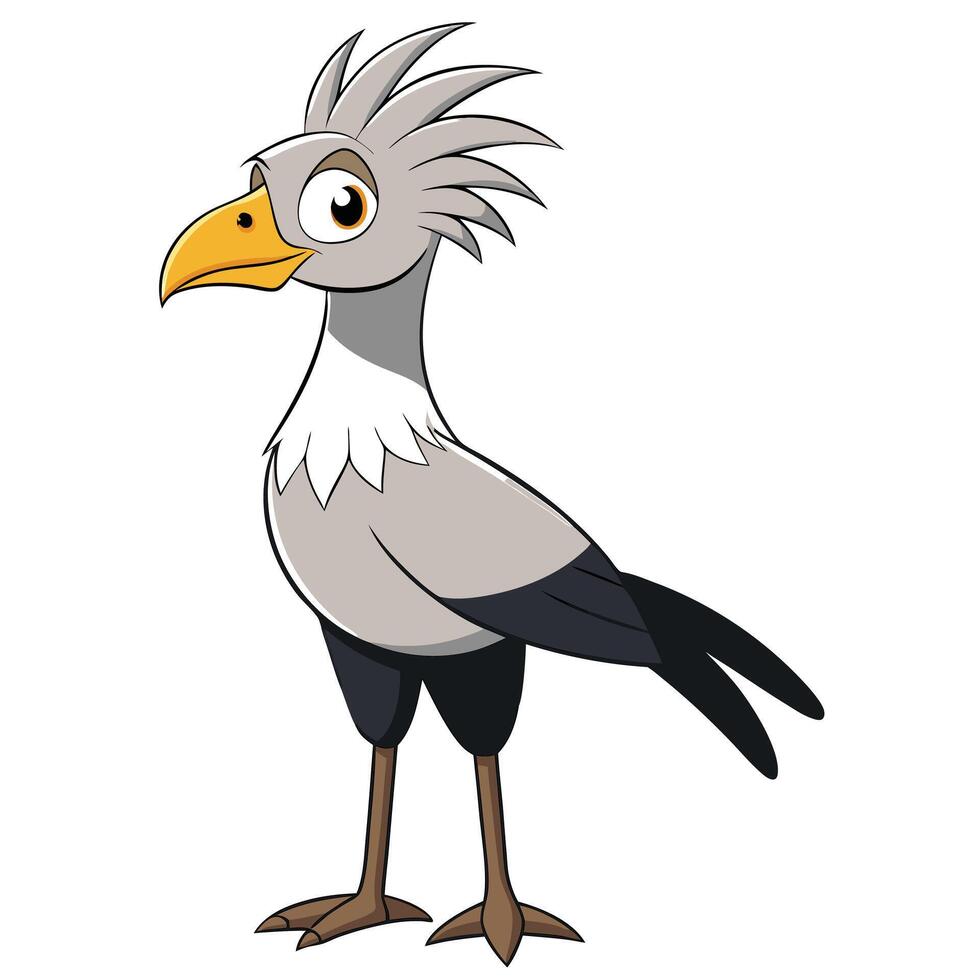 Retro Bird Icon with Flat Design and Solid Colors vector
