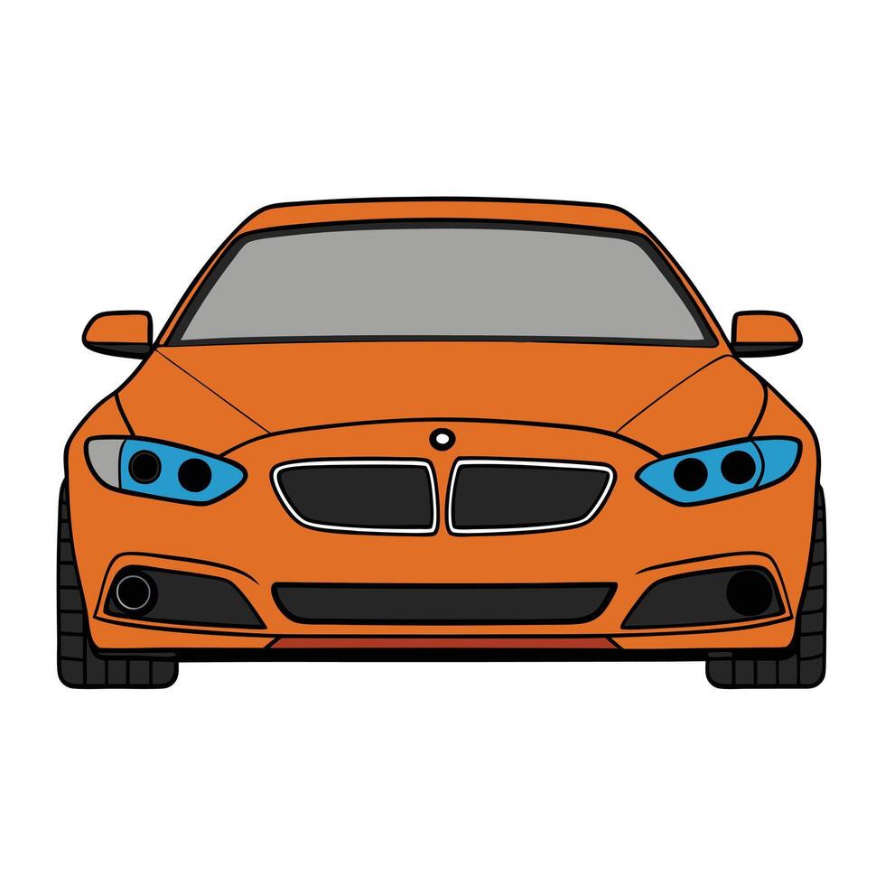 Retro Car Design in Flat Style with Solid Colors vector