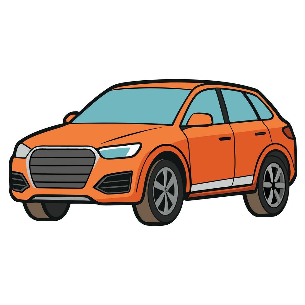 Flat Design Car in Solid Colors for Transport Branding vector