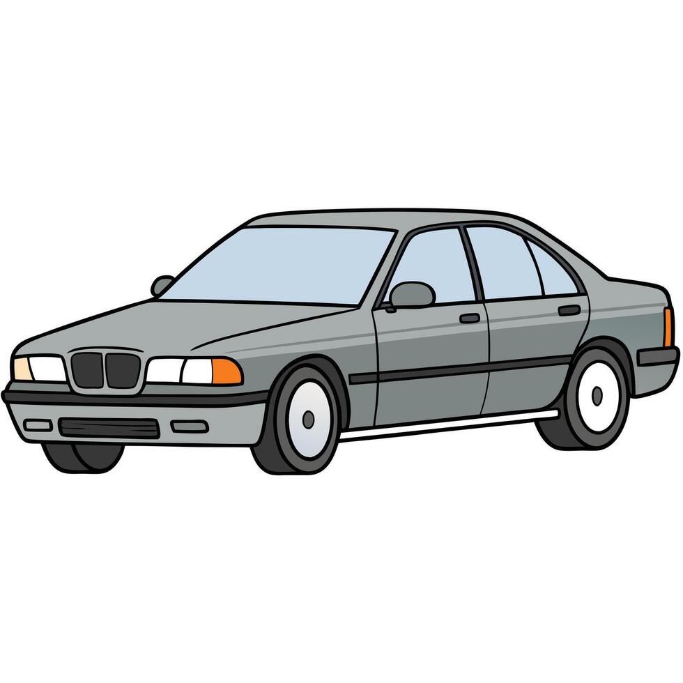 Flat City Car in Bright Solid Colors for Advertising vector