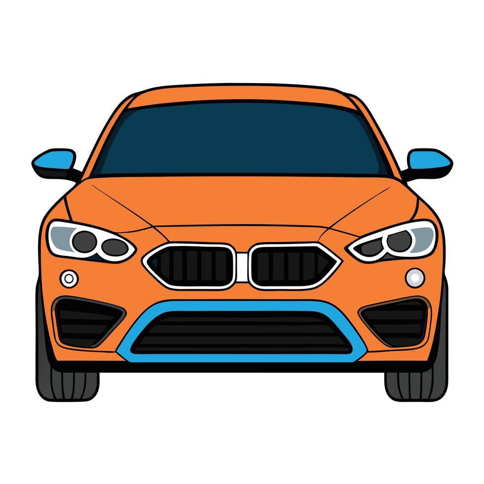 Simple Design of a Car with Solid Colors and White Background vector