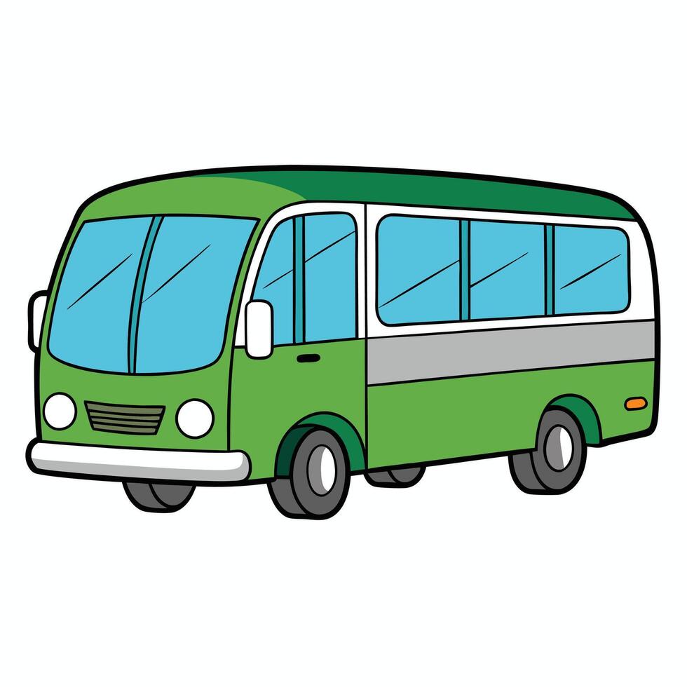 City Bus in Flat Design with Solid Colors vector
