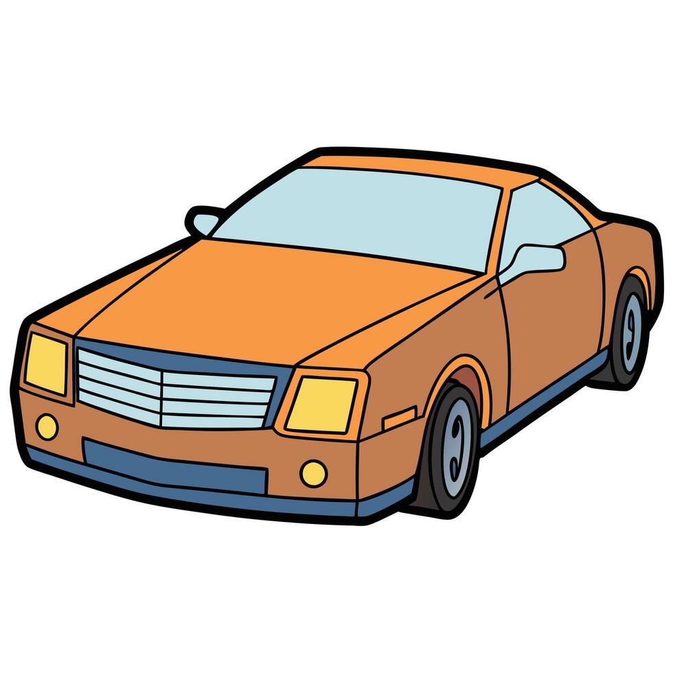 Car with Minimalist Design in Flat Style vector