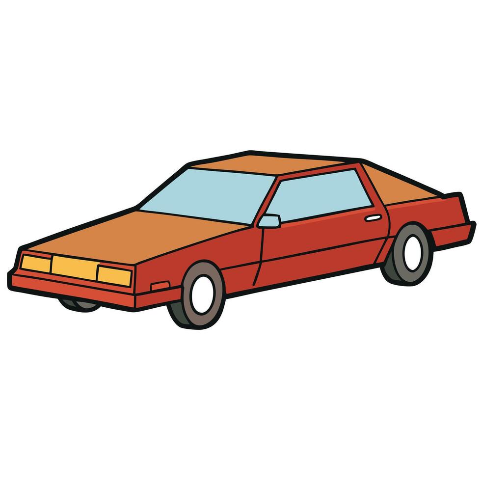 Flat Convertible Car with Solid Color Design vector