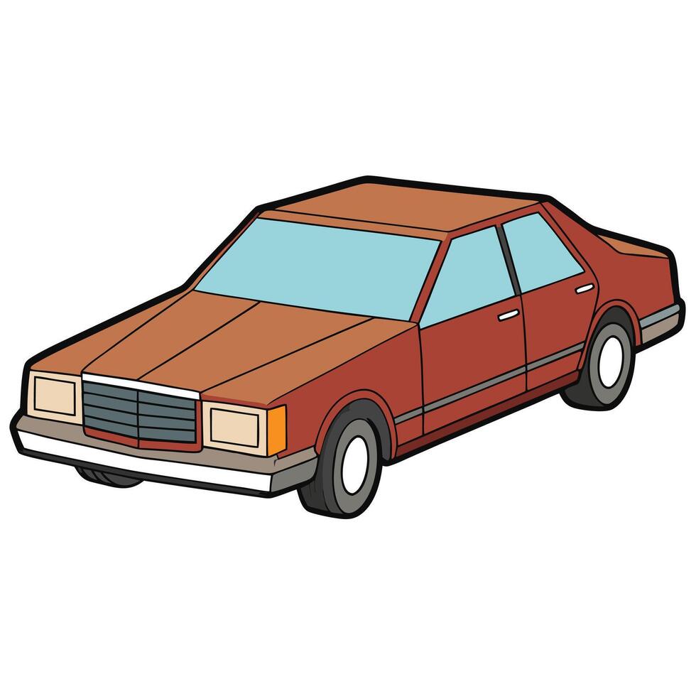 Clean and Simple Car Design in Flat Style with White Background vector