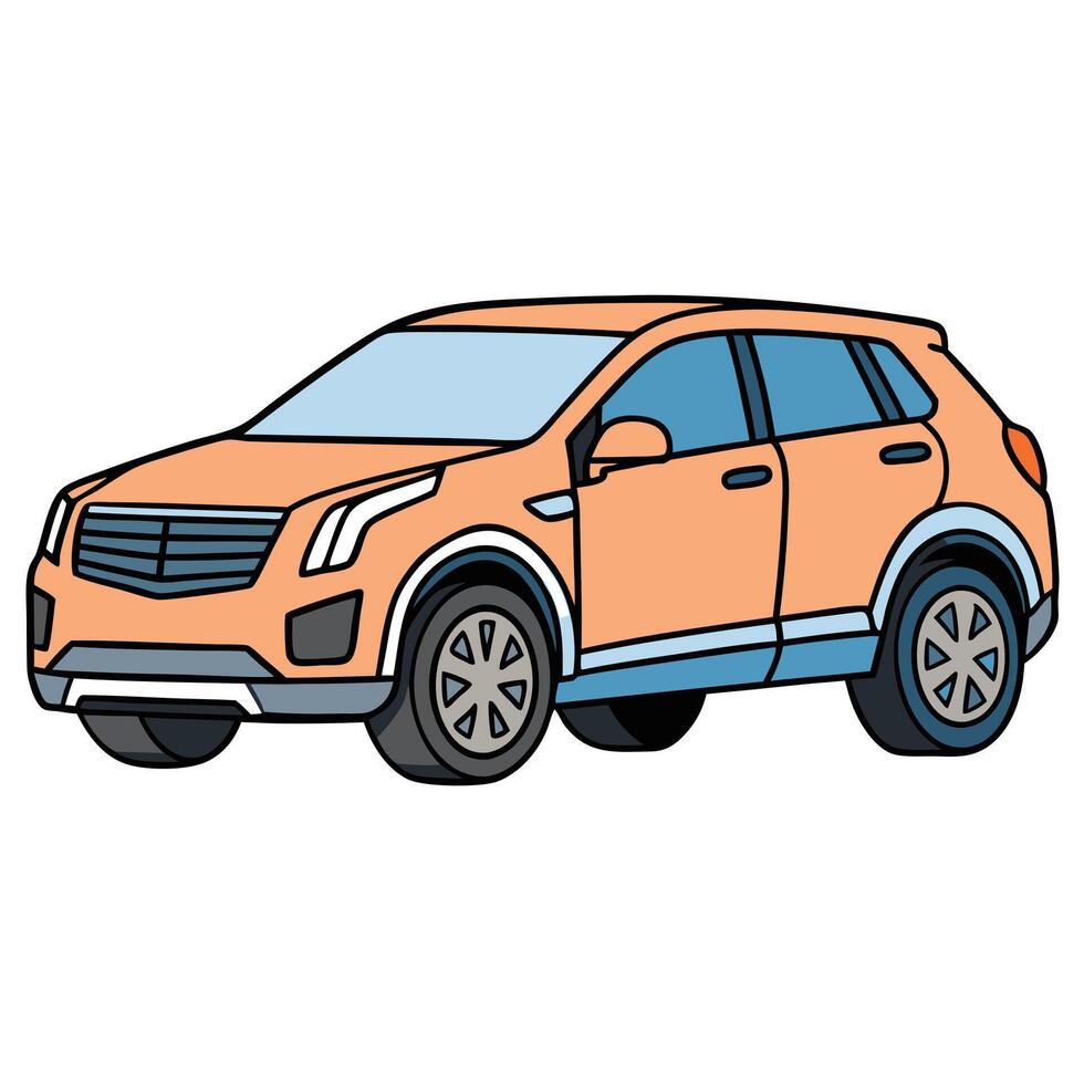 An orange suv on a white background vector