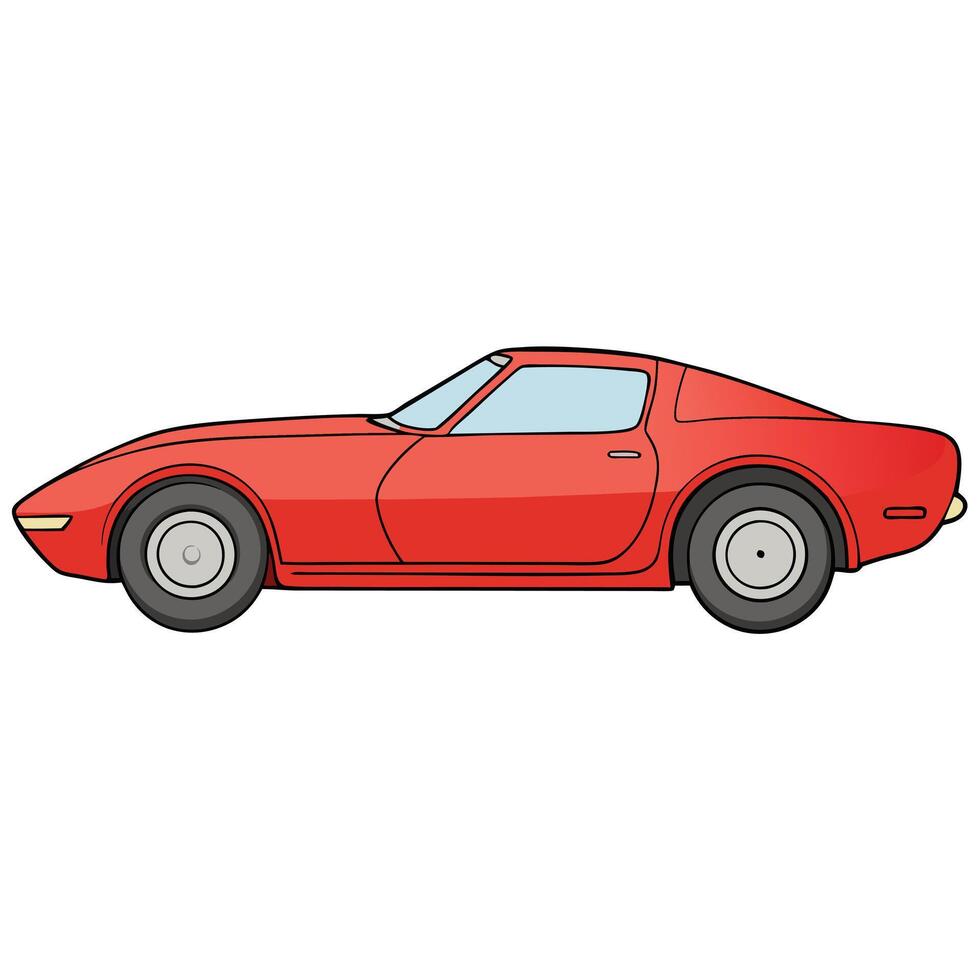 Flat Electric Car Design with White Background vector
