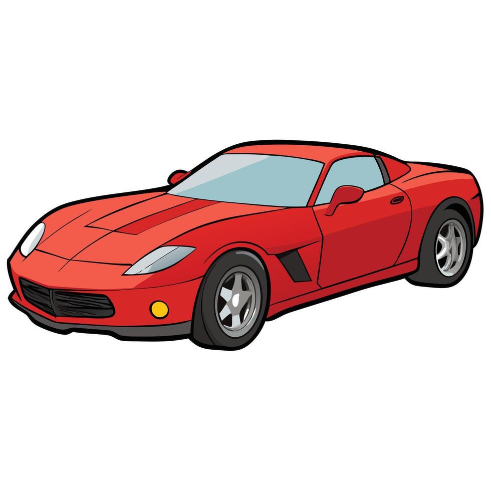 Classic Muscle Car in Flat Style with White Background vector