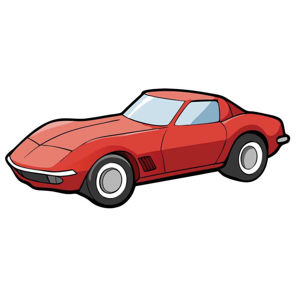 Modern Sports Car Flat Illustration with Bold Colors vector